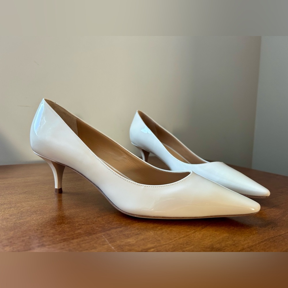 Giuseppe Zanotti Women’s Ivory Patent Leather Pointed Heels Size41/US10-NWOB - Picture 2 of 16